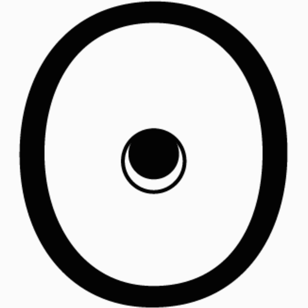 Animated letter o with eyeball moving around